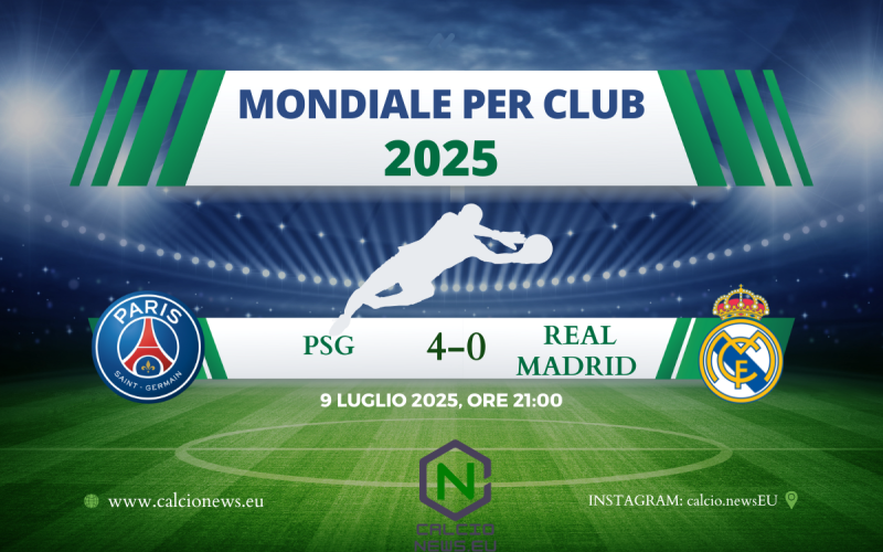 Mondiale per Club 2025: il PSG strapazza il Real Madrid 4-0 e vola in finale
