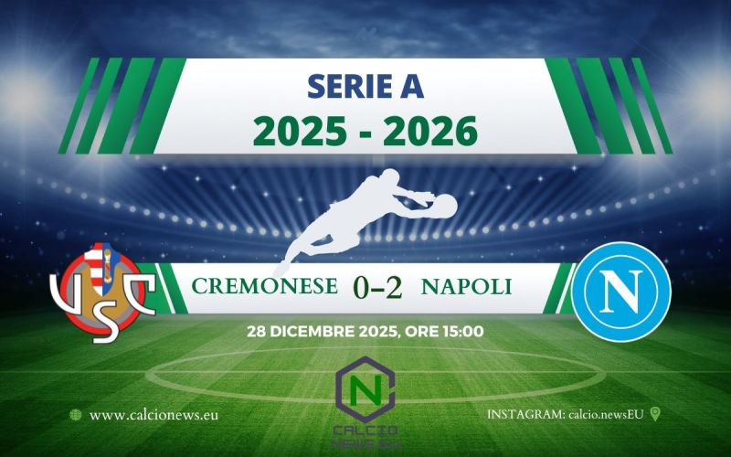 Serie A, Cremonese-Napoli 0-2: due volte Hojlund e grigiorossi al tappeto