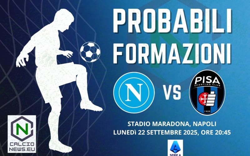 Serie A, probabili formazioni Napoli-Pisa