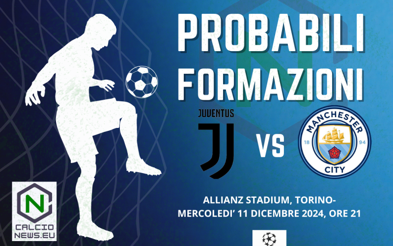 Champions League , le probabili formazioni di Juventus-Manchester City