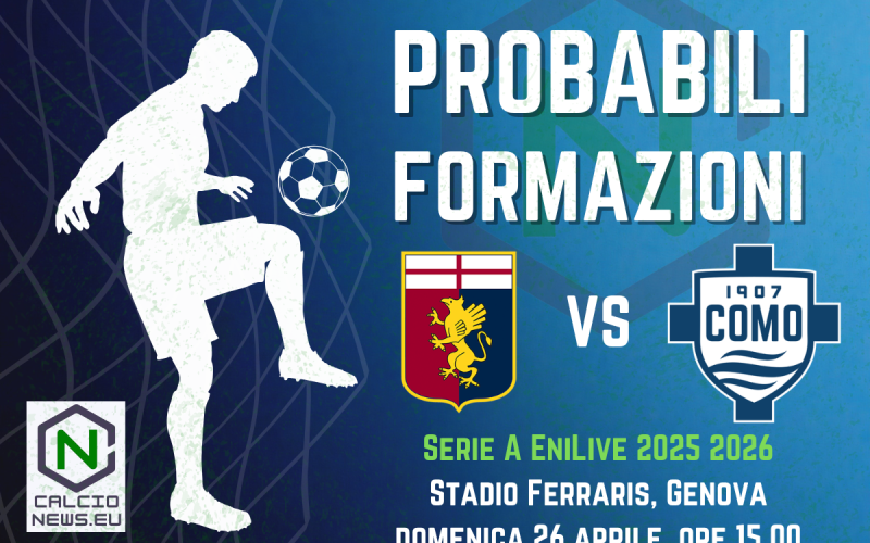 Serie A, le probabili formazioni di Genoa Como