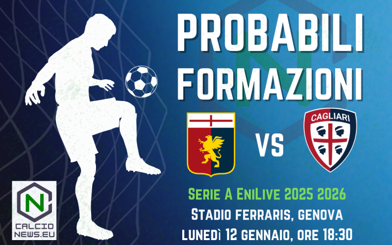 Serie A, le probabili formazioni di Genoa-Cagliari