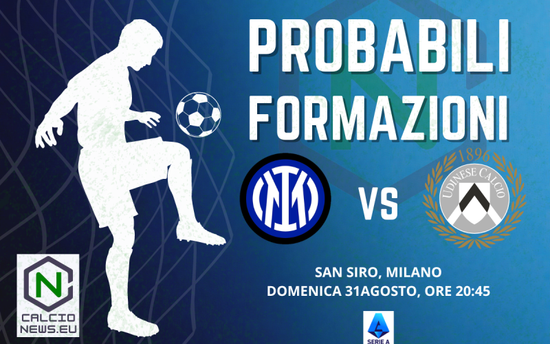 Serie A, le probabili formazioni di Inter Udinese e tutte le info sul match