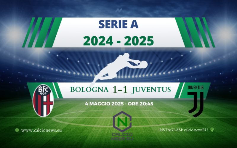 Serie A, Bologna Juventus 1-1: in quattro per un posto Champions