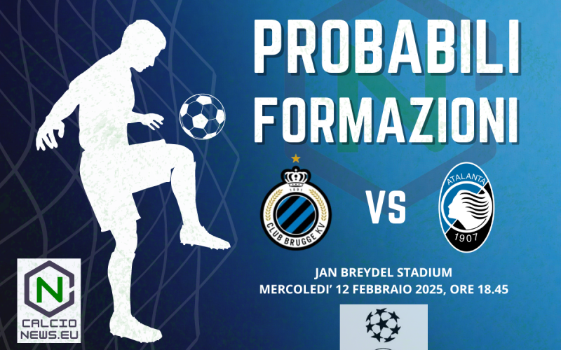 Champions League, le probabili formazioni di Bruges Atalanta