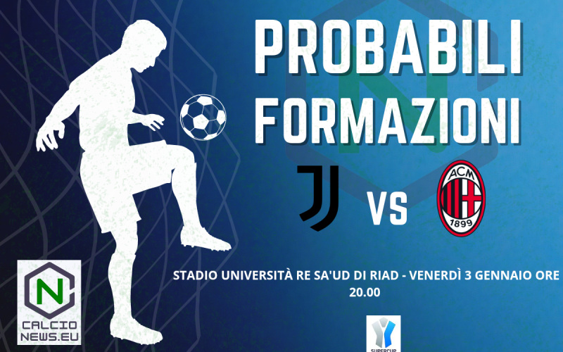 Supercoppa Italiana, le probabili formazioni di Juventus Milan
