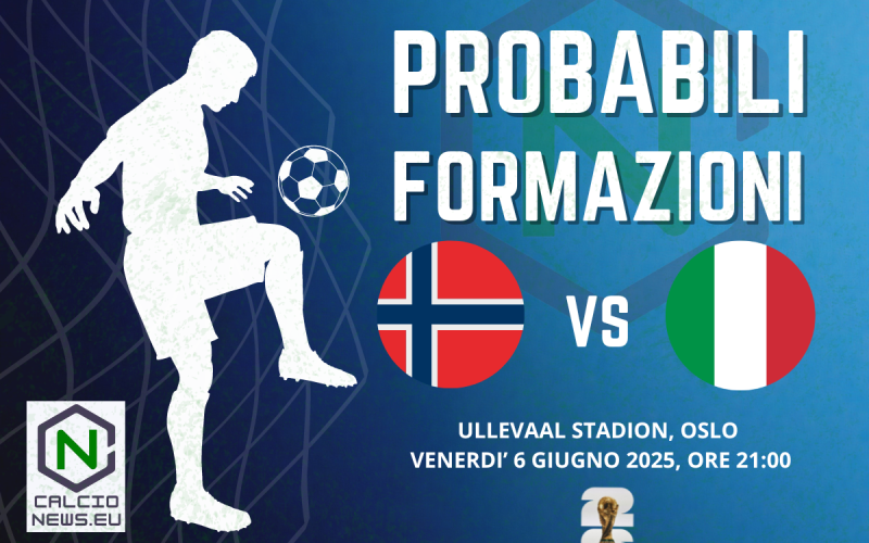Norvegia-Italia, le probabili formazioni