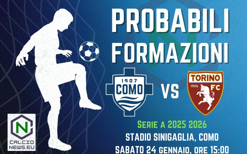 Serie A, le probabili formazioni di Como-Torino