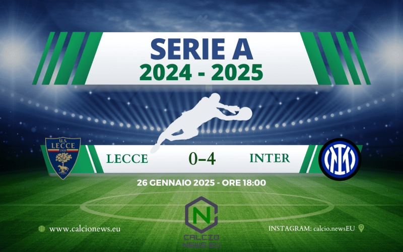Serie A, Lecce Inter 0-4: il tabellino della gara