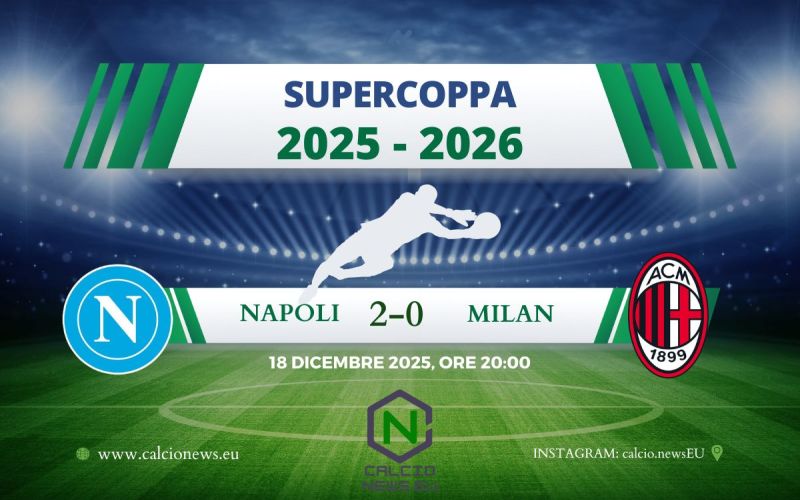 Supercoppa italiana, Napoli-Milan 2-0: Neres e Hojlund a segno, azzurri in finale