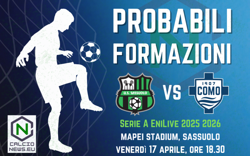 Serie A, le probabili formazioni di Sassuolo Como