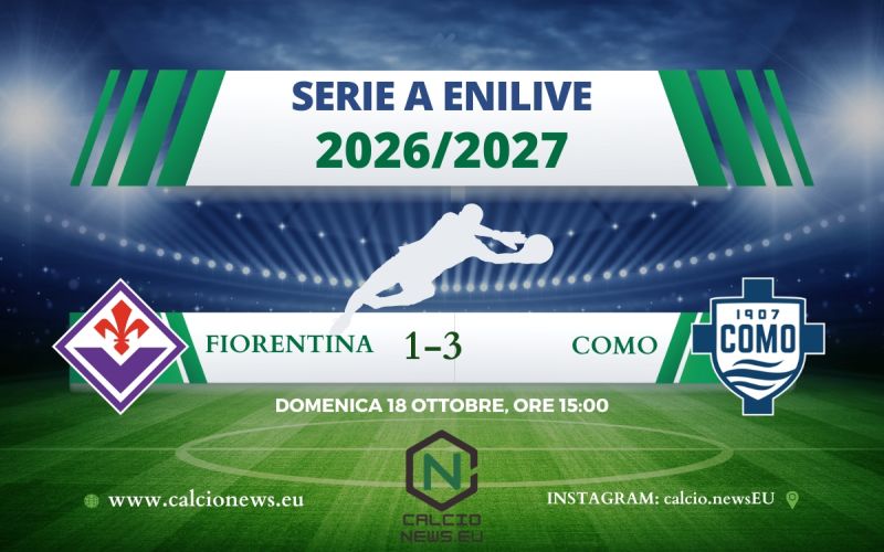 Como torna super: Fiorentina battuta 3-1, il tabellino