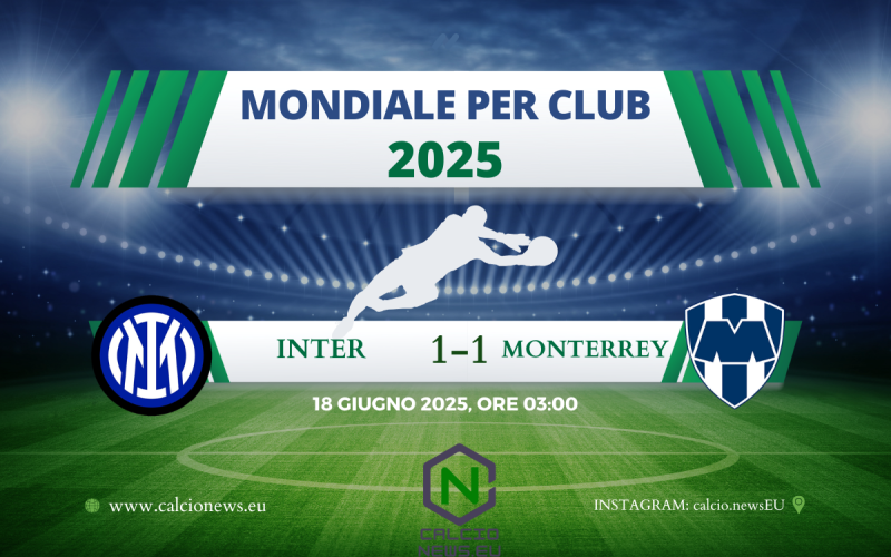 Mondiale per Club 2025, il tabellino di Inter Monterrey 1-1: partenza con il freno a mano per Chivu