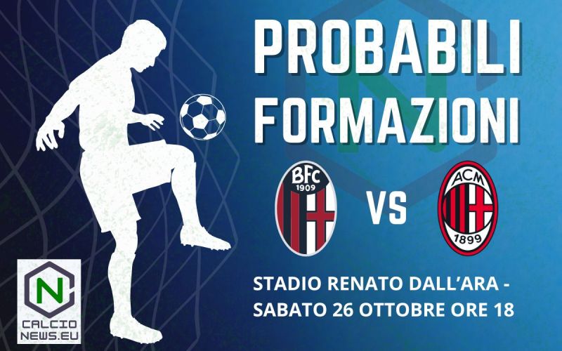 Serie A, probabili formazioni Bologna Milan: problema squalifiche per Fonseca