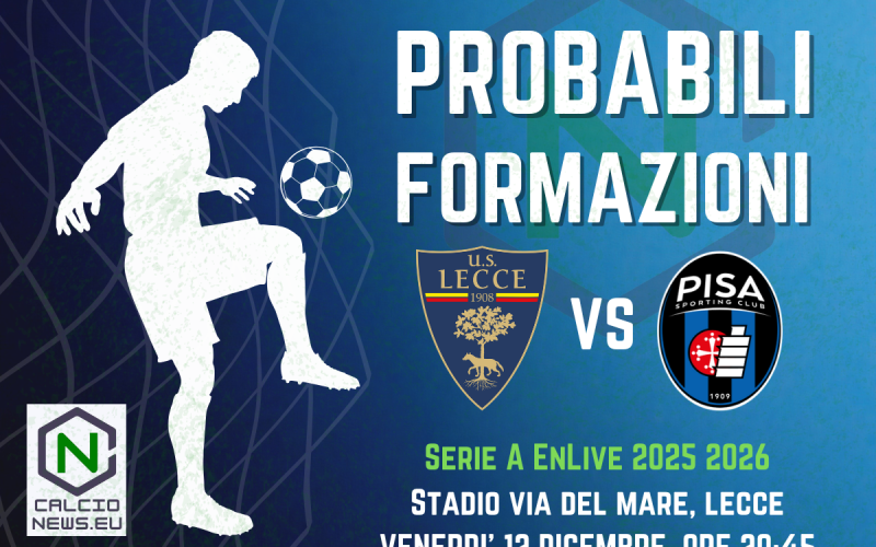 Serie A, le probabili formazioni di Lecce-Pisa