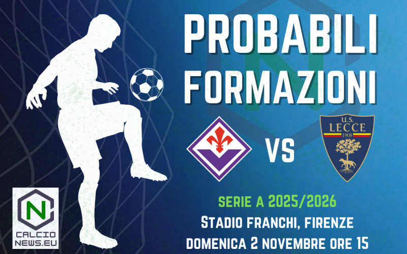 Serie A, le probabili formazioni di Fiorentina-Lecce