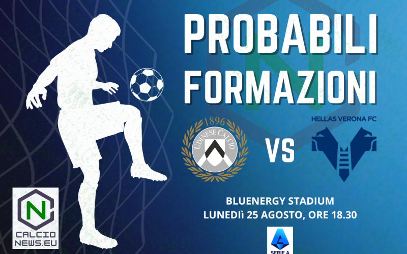 Serie A, probabili formazioni Udinese-Hellas Verona