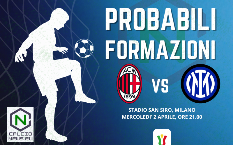 Coppa Italia, probabili formazioni Milan Inter