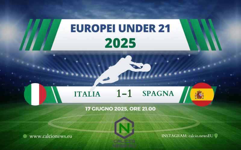 Europei Under 21: il tabellino di Italia Spagna 1-1
