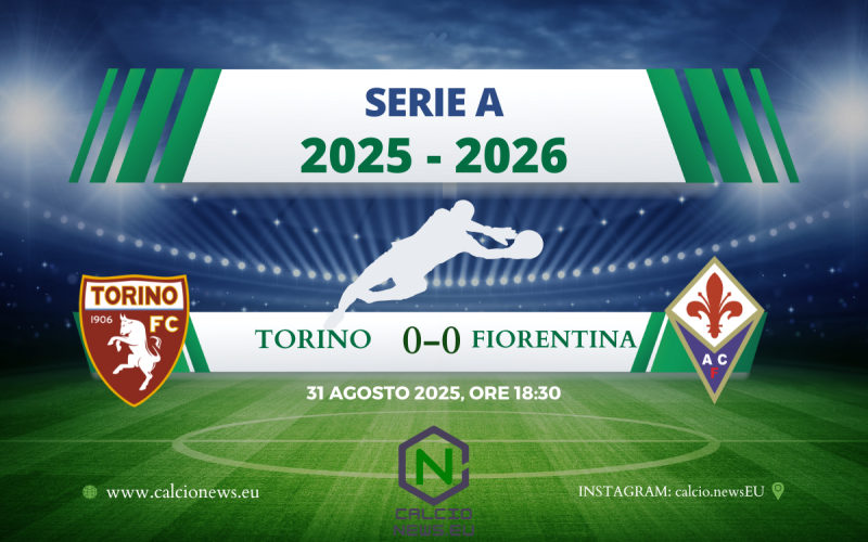Serie A, il tabellino del match di Torino Fiorentina 0-0